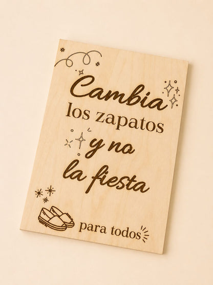 Carteles de madera para rincones de boda y eventos