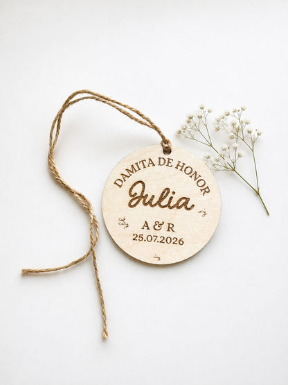 Plaquita personalizada para damitas de honor
