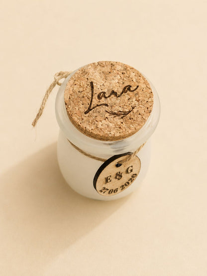 Vela personalizada con grabado, regalo elegante para bodas, bautizos y comuniones o detalles para profesora o madre - Veblani
